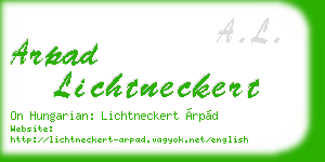 arpad lichtneckert business card